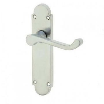 Epsom Suite Door Handle on Latchplate Satin Chrome
