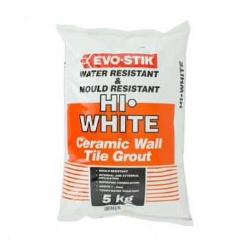 Evo-Stik Hi-White Ceramic Wall Tile Grout 5kg