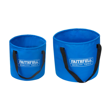 Faithfull Waterproof Collapsible Bucket Twin Pack 12L & 20L