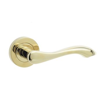 Gamma Door Handle On Rose PVD Brass