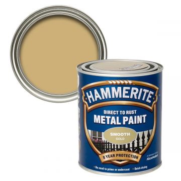 Hammerite Metal Paint Smooth Gold 750ml