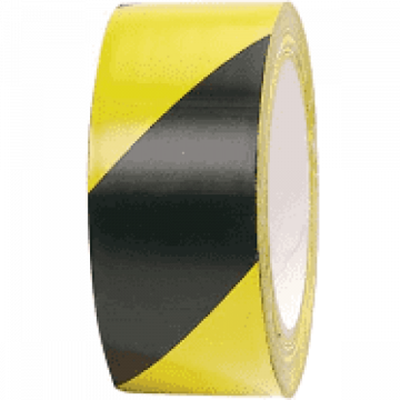 Hazard Tape Black/Yellow 50mm x 33Mt