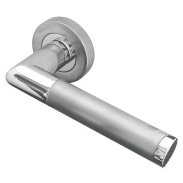 Mitred Handle on Rose Polished Chrome/Satin Chrome