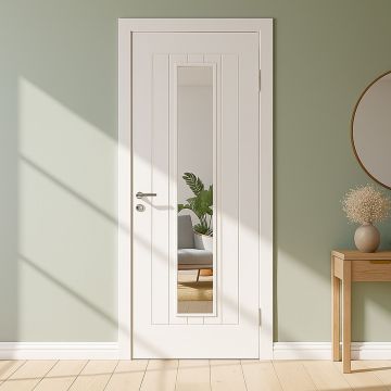 Mexicano White Primed 1 Light Clear Glazed Door