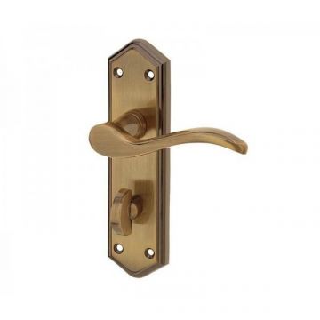 Paris Suite Door Handles on Bathroom Plate Antique Bronze