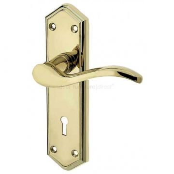 Paris Suite Door Handles on Lockplate PVD Brass