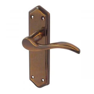 Paris Suite Door Handles on Latchplate Antique Bronze