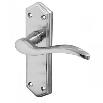Paris Suite Door Handles on Latchplate Satin Chrome