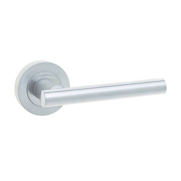 Petra Door Handle On Rose Satin Chrome