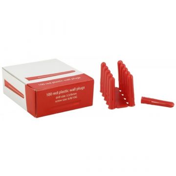 Plastic Wall Plugs 5.5mm/6mm Red