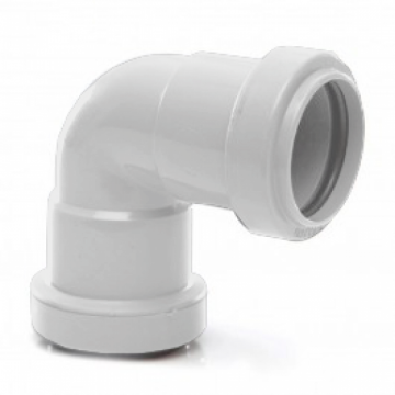 Polypipe WP15 Push Fit Waste Knuckle Bend 90D 32mm White