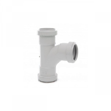 Polypipe WP21 Push Fit Waste Swept Tee 91.25D 32mm White