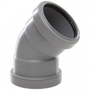 Polypipe WP54 Push Fit Waste Obtuse Bend 45D 50mm Grey