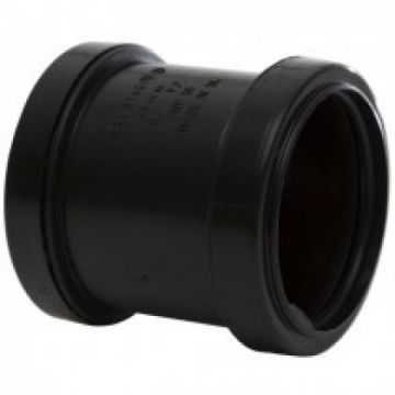Polypipe WP58 Push Fit Waste Straight Coupling Double Socket 50mm Black