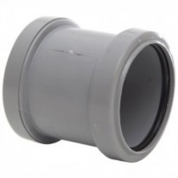 Polypipe WP58 Push Fit Waste Straight Coupling Double Socket 50mm Grey