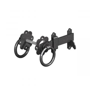 Ring Handle Gate Latch Black 150mm
