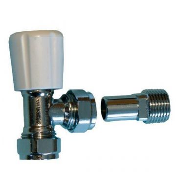 Sanbra Angled Radiator Valve15mm with 1/2" Tail