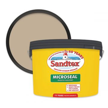 Sandtex Mid Stone Microseal Ultra Smooth Masonry Paint 10L