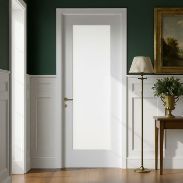Shaker 1 Lite White Primed White Laminate Glazed Door