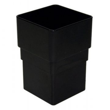 Square Downpipe Connector 65mm Black