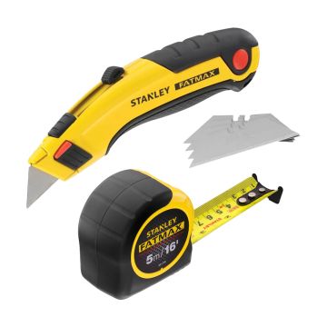 Stanley FatMax Triple Pack: 5m Tape, Retractable Knife & Blades