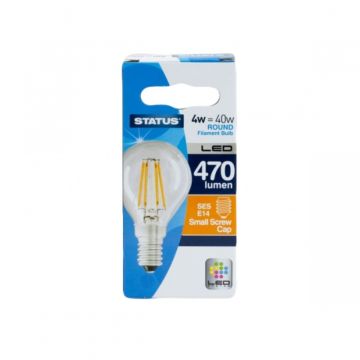 Status LED Clear Round Bulb 4W Warm White SES