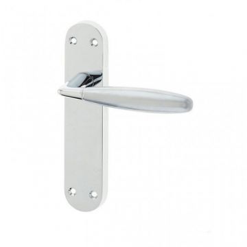 Stylo Suite Door Handle on Latchplate Polished Chrome/Satin Chrome