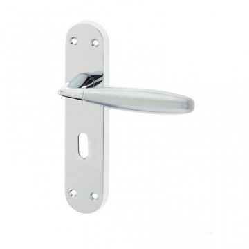 Stylo Suite Door Handle on Lockplate Polished Chrome/Satin Chrome