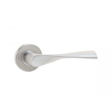 Vecta Door Handle on Rose Grade 304 Satin Stainless Steel
