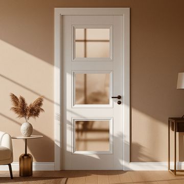 Osbourne Internal White Primed 3 Lite Clear Glazed Door