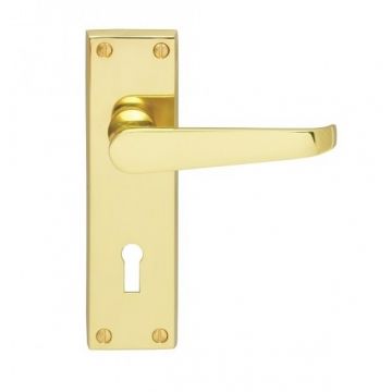 Victorian Lock CBV30 Straight Lever PB Door Handles