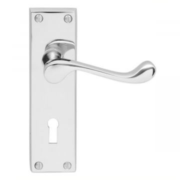 Victorian Scroll Lock CBS54 CP Door Handles
