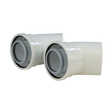 Worcester Bosch 60/100mm 45° Flue Bend x2