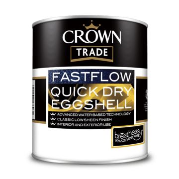 Crown Fastflow Quick Dry Eggshell White Paint 2.5L