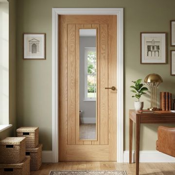 Essentials Mexicano Internal White Oak 1 Lite Clear Glazed Finished Door