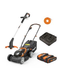 Worx 40V Cordless Lawnmower and 20V Grass Trimmer Kit