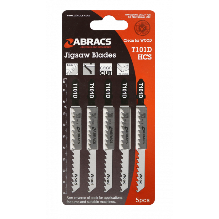 ABRACS ABT101D Jigsaw Blades Wood 5PC Pack main product photo