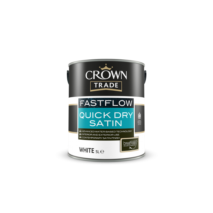 Crown Trade Fastflow Quick Dry Satin White 5Lt main product photo