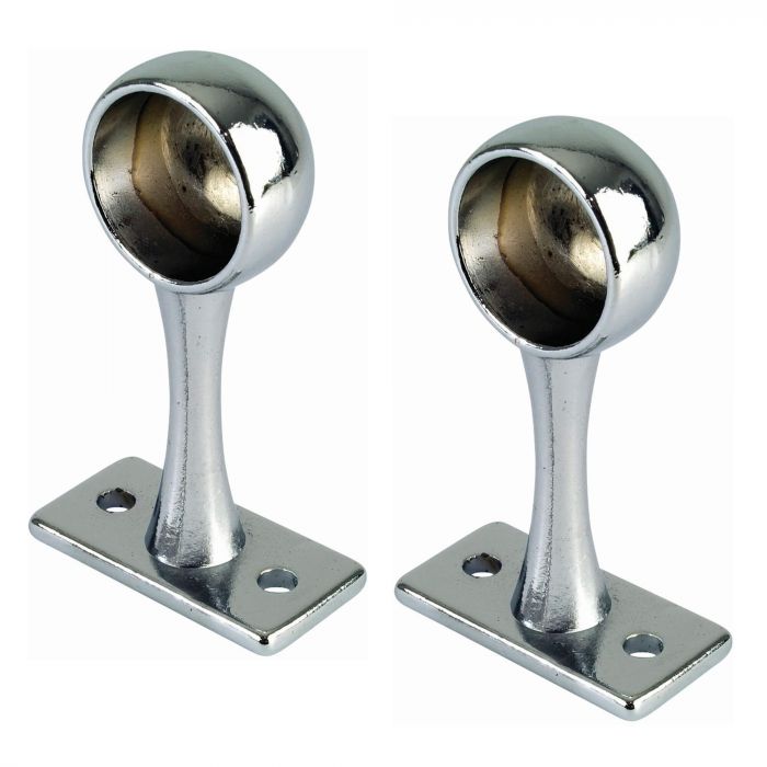 Chrome Rail End Hanging Brackets 19mm main product photo