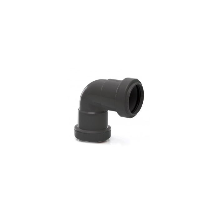 Polypipe WP16 Push Fit Waste Knuckle Bend 90D 40mm Black main product photo