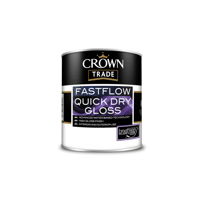Crown Trade Fastflow Quick Dry Gloss White 5L main product photo