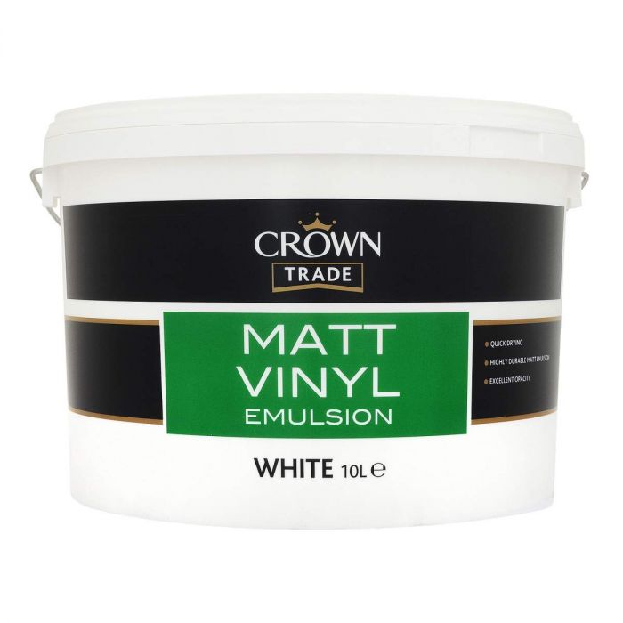 Crown Trade Matt Vinyl White 10L main product photo