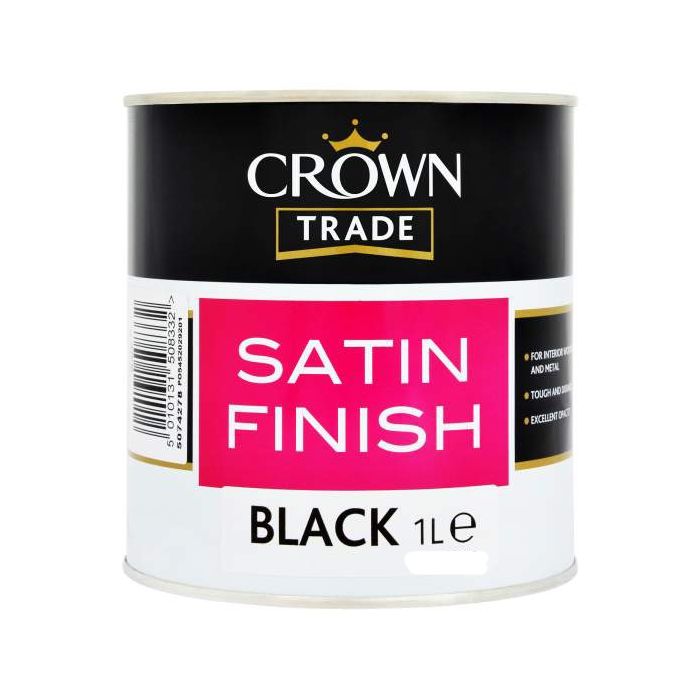 Crown Trade Satin Black 1L main product photo