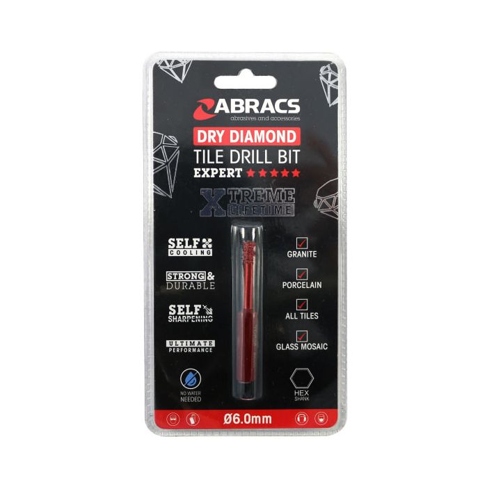 Abracs Diamond Dry Tile Drill Bit 6mm main product photo
