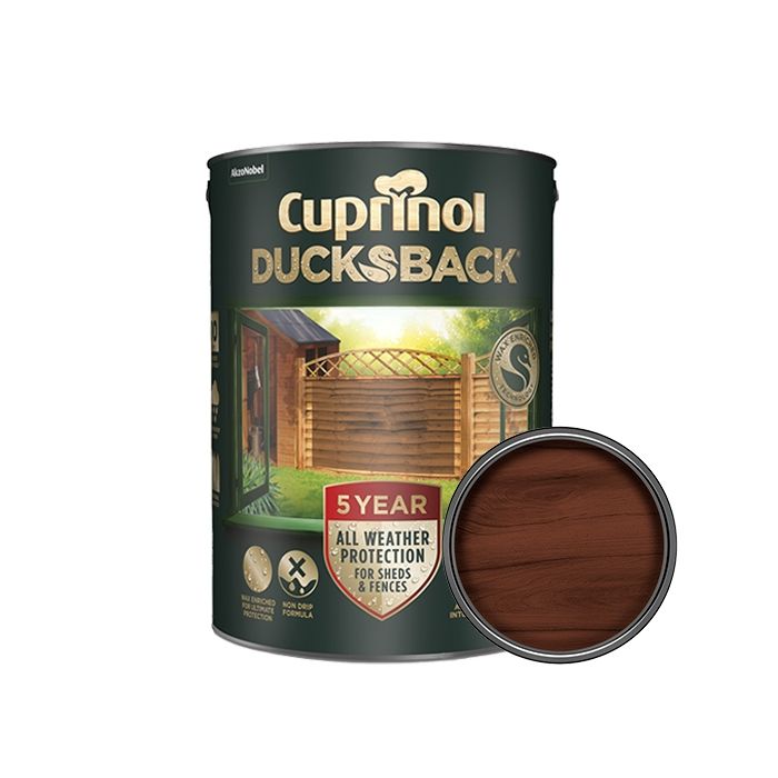 Cuprinol 5 Year Ducksback Autumn Brown 5L main product photo