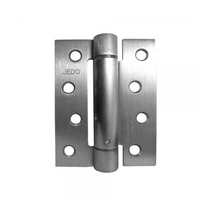Jedo Steel Single Action Spring Hinges 102x76mm 102x76x2.7mm (PK of 3) Satin Chrome main product photo