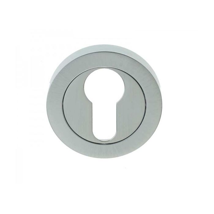 Jedo Designer Euro Profile Escutcheons on 50mm Round Rose Satin Chrome main product photo
