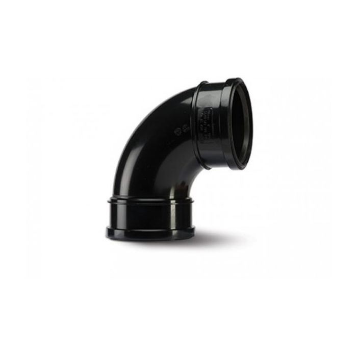 Polypipe SB417 Double Socket Bend 92.5D 110mm Black main product photo