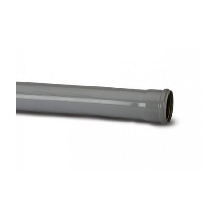 Polypipe SP440 Single Socket Soil Pipe 110mm x 4Mt Grey main product photo