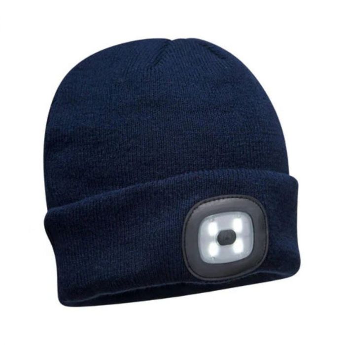 Rechargeable LED Light Navy Beanie main product photo